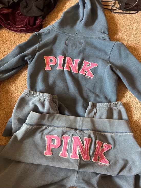 PINK Victoria's Secret Pants - Vintage Victoria’s Secret pink tracksuit sweatsuit hoodie medium